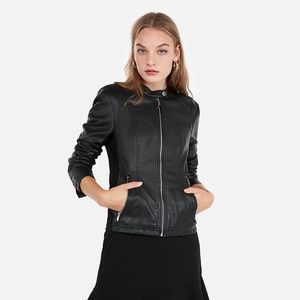 Express (Minus The) Leather Double Peplum Jacket